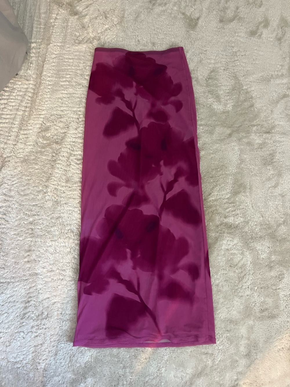 Open Edit XS Magenta Floral Maxi Skirt - Mesh - Picture 3 of 5
